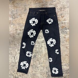 Denim Tears x Levi's Men's Cotton Wreath Dark Wash Jeans 31 × 32